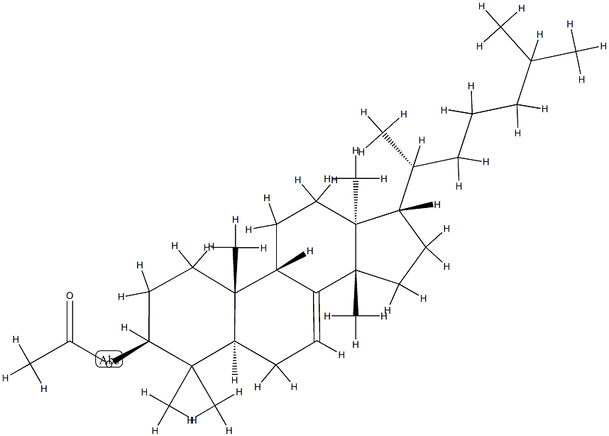 (9β,13α,14β,17α)-5α-Lanost-7-en-3β-ol acetate 结构式