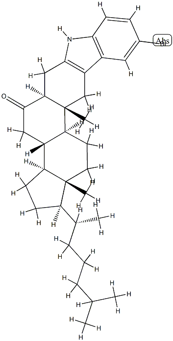 5'-Bromo-1'H-5α-cholest-2-eno[3,2-b]indol-6-one 结构式