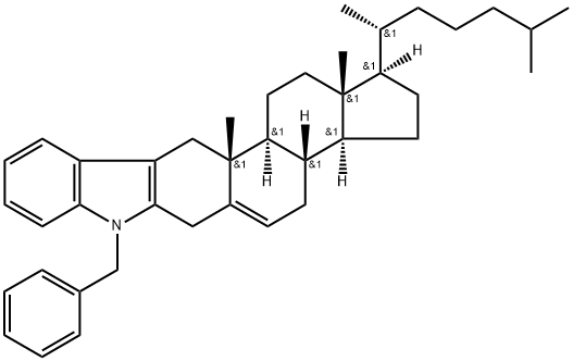 1'-Phenylmethyl-1'H-cholest-2-eno[3,2-b]indol-5-ene 结构式