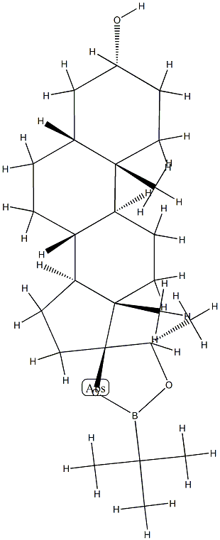 (17S,20S)-17,20-[(tert-Butylboranediyl)bis(oxy)]-5β-pregnan-3α-ol 结构式