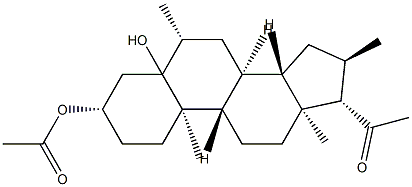 3β-(Acetyloxy)-5-hydroxy-6β,16α-dimethylpregnan-20-one 结构式