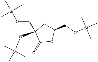 2-O,5-O-Bis(trimethylsilyl)-2-C-[[(trimethylsilyl)oxy]methyl]-3-deoxy-D-threo-pentonic acid lactone 结构式