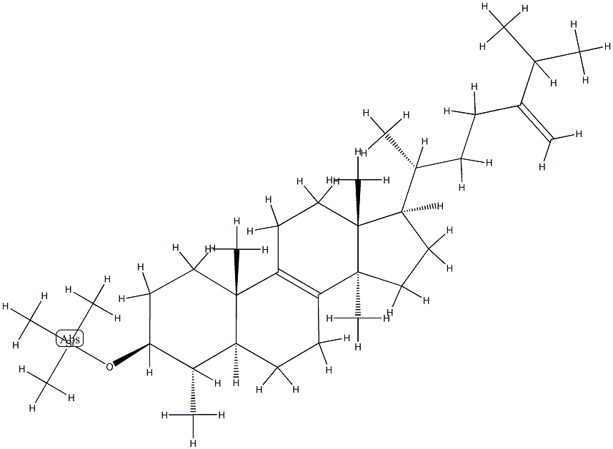 [(4α,14-Dimethyl-5α-ergosta-8,24(28)-dien-3β-yl)oxy]trimethylsilane 结构式