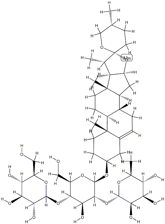 三角叶薯蓣皂苷 结构式