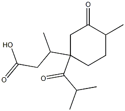 β,4-Dimethyl-1-(2-methyl-1-oxopropyl)-3-oxocyclohexanepropanoic acid 结构式