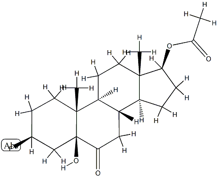 17β-(Acetyloxy)-3β-fluoro-5-hydroxy-5β-androstan-6-one 结构式