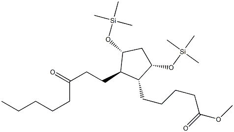 (1R)-2β-(3-Oxooctyl)-3α,5α-bis[(trimethylsilyl)oxy]cyclopentane-1α-pentanoic acid methyl ester 结构式