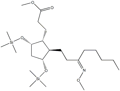 (1R)-2β-[3-(Methoxyimino)octyl]-3α,5α-bis[(trimethylsilyl)oxy]cyclopentane-1α-propanoic acid methyl ester 结构式