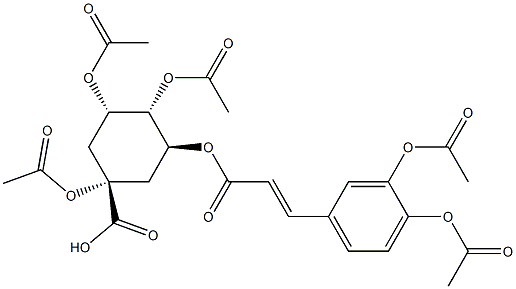 (1R)-1α,3α,4α-Tris(acetyloxy)-5β-[[3-[3,4-bis(acetyloxy)phenyl]-1-oxo-2-propenyl]oxy]cyclohexanecarboxylic acid 结构式