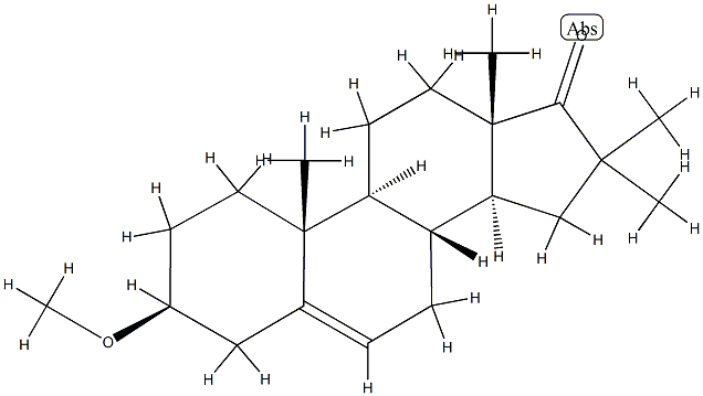 3β-Methoxy-16,16-dimethylandrost-5-en-17-one 结构式