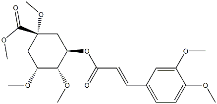 (1S)-3β-[[3-(3,4-Dimethoxyphenyl)-1-oxo-2-propenyl]oxy]-1α,4α,5α-trimethoxycyclohexanecarboxylic acid methyl ester 结构式