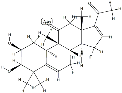 (10α)-2β,3β-Dihydroxy-4,4,9β,14-tetramethyl-19-norpregna-5,16-diene-11,20-dione 结构式