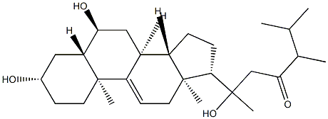 (20ξ,24ξ)-3β,6α,20-Trihydroxy-5α-ergost-9(11)-en-23-one 结构式