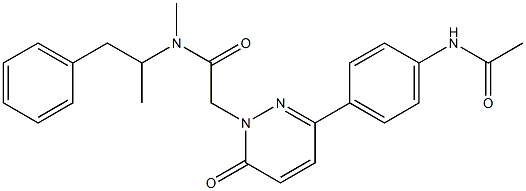 (-)-N-Methyl-N-(α-methylphenethyl)-3-(p-acetylaminophenyl)-6-oxo-1(6H)-pyridazineacetamide 结构式