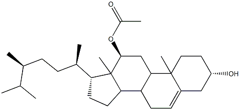 Ergost-5-ene-3β,12α-diol 12-acetate 结构式