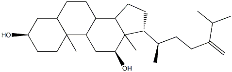 5β-Ergost-24(28)-ene-3α,12α-diol 结构式