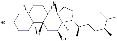 5β-Ergostane-3β,12α-diol 结构式