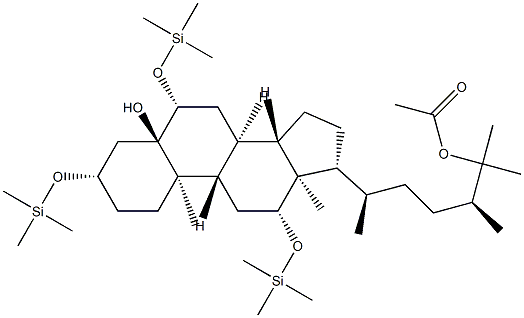 3β,6β,12β-Tris[(trimethylsilyl)oxy]-5α-ergostane-5,25-diol 25-acetate 结构式