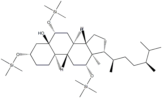 3β,6β,12β-Tris[(trimethylsilyl)oxy]-5α-ergostan-5-ol 结构式