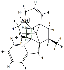 (5α,12β,19α,20R)-6,7-Didehydro-3β-methyl-2α,20-cycloaspidospermidine 结构式