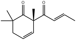 (S)-2,6,6-Trimethyl-2α-[(E)-1-oxo-2-butenyl]-3-cyclohexen-1-one 结构式