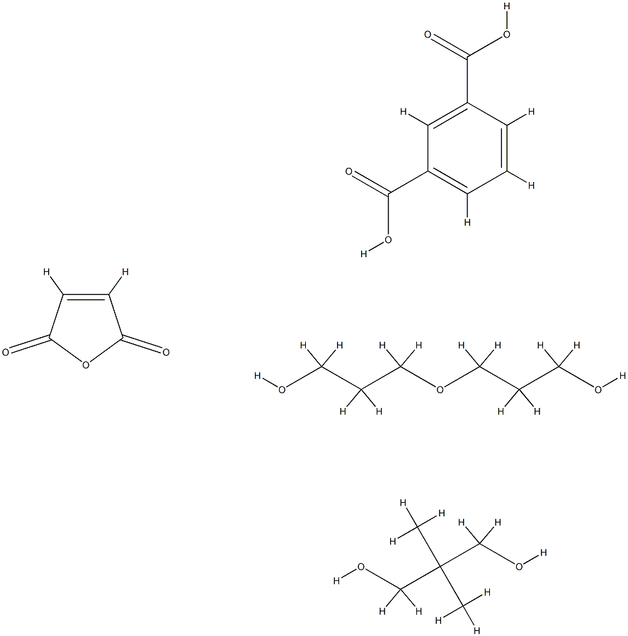 1,3-苯二羧酸与2,2-二甲基-1,3-丙二醇、2,5-呋喃二酮和氧代双[丙醇]的聚合物 结构式