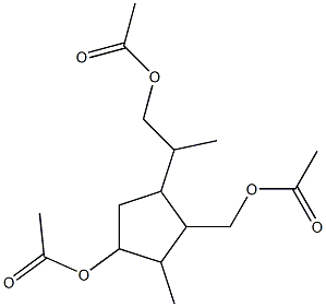 4-(Acetyloxy)-2-[(acetyloxy)methyl]-β,3-dimethyl-1-cyclopentaneethanol acetate 结构式