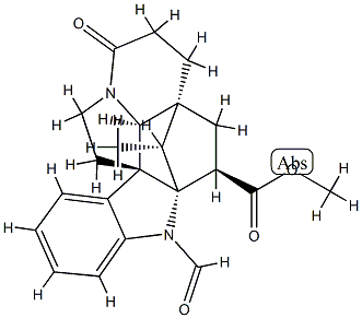 (5α,12β,19α,20R)-1-Formyl-8-oxo-2α,20-cycloaspidospermidine-3β-carboxylic acid methyl ester 结构式