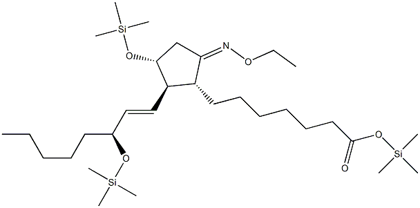 (9E,11R,13E,15S)-9-(Ethoxyimino)-11α,15-bis(trimethylsiloxy)prost-13-en-1-oic acid trimethylsilyl ester 结构式