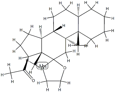 12,12-(Ethylenebisoxy)-5α-pregnan-20-one 结构式