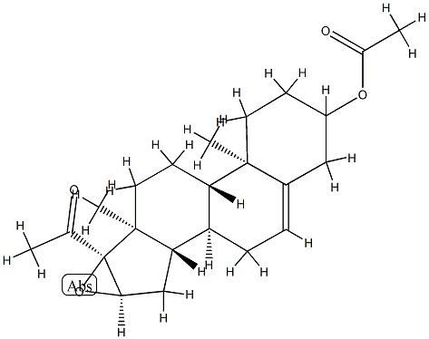 16α,17-Epoxy-20-oxopregn-5-en-3-ol acetate 结构式