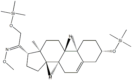 3β,21-Bis(trimethylsiloxy)pregn-5-en-20-one O-methyl oxime 结构式