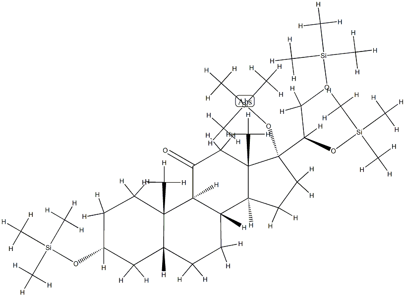 (20R)-3α,17,20,21-Tetrakis[(trimethylsilyl)oxy]-5β-pregnan-11-one 结构式