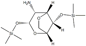 2-Amino-3,6-anhydro-1-O,4-O-bis(trimethylsilyl)-2-deoxy-α-D-glucopyranose 结构式