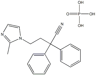 咪达那新杂质(1 -(3-氰基3,3-DIPHENYLPROPYL)2-METHYL-1H-IMIDAZOLIUM磷酸盐) 结构式