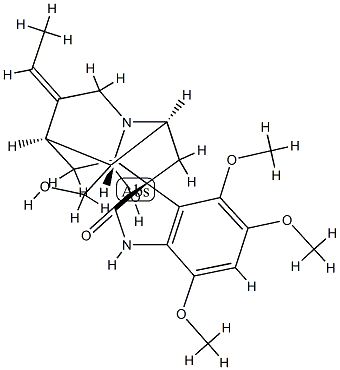 (19E)-18-Demethoxy-16-hydroxygardneramine oxindole 结构式