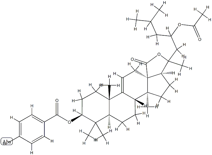 (20ξ)-23-(Acetyloxy)-3β-[(4-bromobenzoyl)oxy]-20-hydroxy-5α-lanost-9(11)-en-18-oic acid γ-lactone 结构式