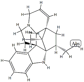 (3α,5α,12β,19α,20R)-6,7-Didehydro-2α,20-cycloaspidospermidine-3-methanol 结构式