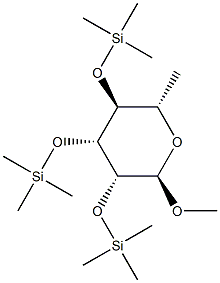 Methyl 2-O,3-O,4-O-tris(trimethylsilyl)-6-deoxy-α-L-mannopyranoside 结构式
