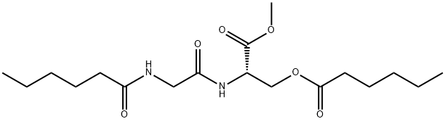 N-(1-Oxohexyl)-Gly-O-(1-oxohexyl)-L-Ser-OMe 结构式