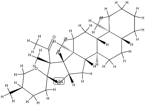 1-[(25R)-5α-Spirostan-20-yl]ethanone 结构式