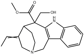 4-Ethylidene-1,3,4,5,6,7-hexahydro-6-(hydroxymethyl)-2,5-ethano-2H-azocino[4,3-b]indole-6-carboxylic acid methyl ester 结构式