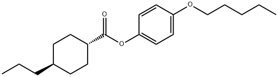 反式-4-丙基环己基甲酸 4-戊氧基苯酯 结构式