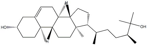 (24S)-24-Methylcholest-5-ene-3β,25-diol 结构式