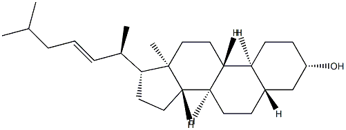 (22E)-19-Nor-5α-cholest-22-en-3β-ol 结构式