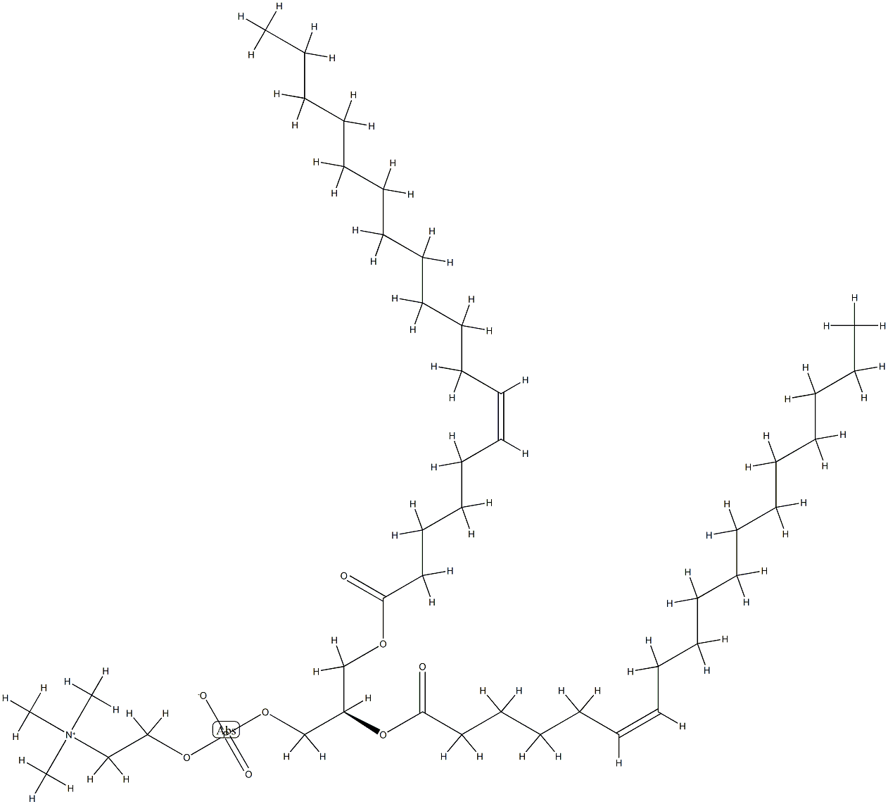 1,2-DIPETROSELENOYL-SN-GLYCERO-3-PHOSPHOCHOLINE;18:1 (Δ6-CIS) PC 结构式
