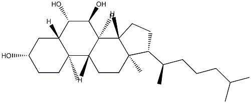 5α-Cholestane-3β,6β,7α-triol 结构式