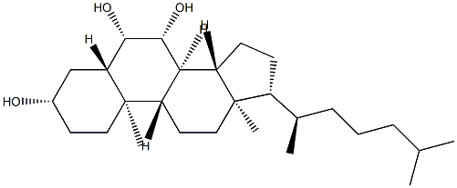 5α-Cholestane-3β,6β,7β-triol 结构式