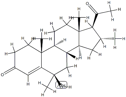 6β-Hydroxy-6α,16α-dimethylpregn-4-ene-3,20-dione 结构式