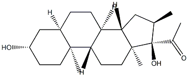 3β,17α-Dihydroxy-16α-methyl-5β-pregnan-20-one 结构式
